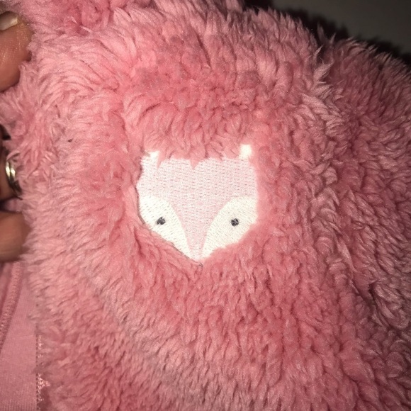 CARTER'S Just One You Baby Girls Fox SherpaPram footies Bodysuit with hood Sz 3M - Picture 9 of 9